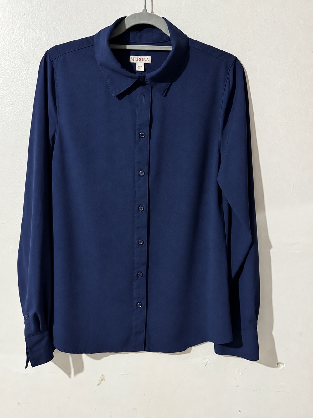 Merona Woman’s Dark Navy Button-Front Dress Shirt